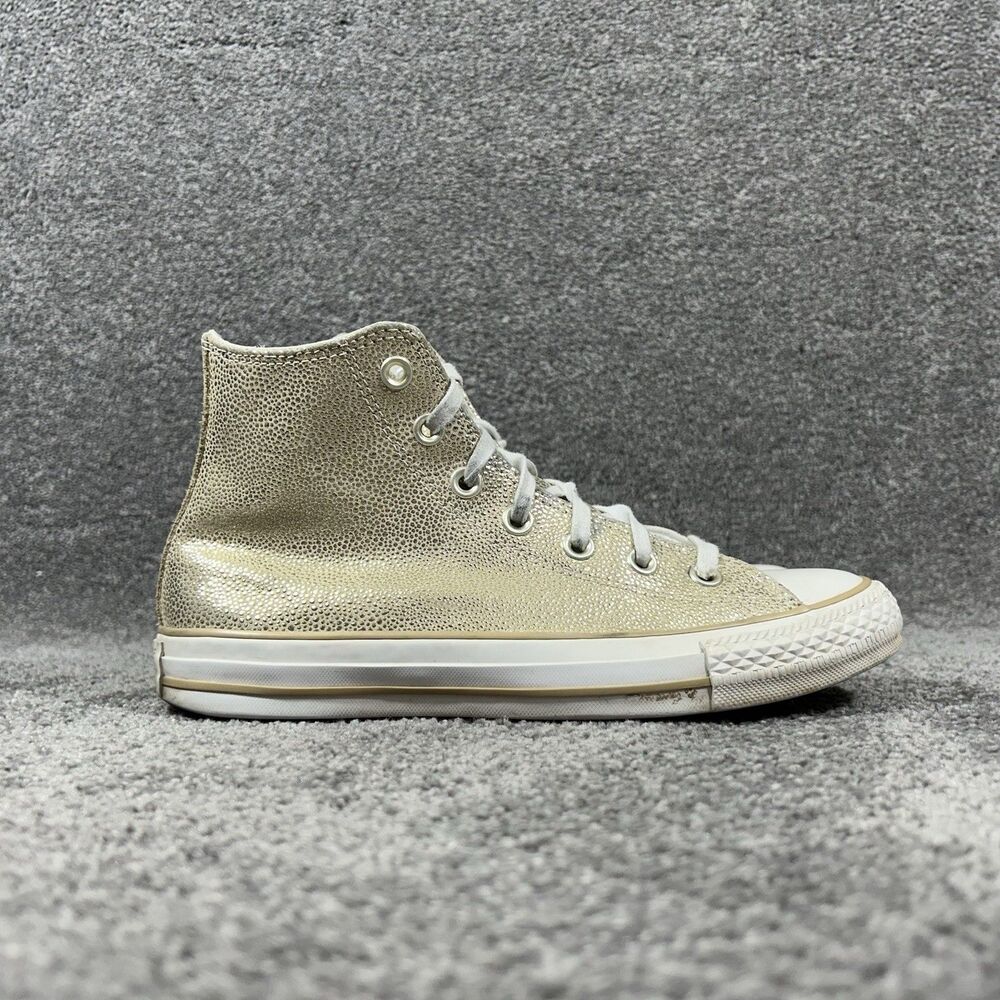 Converse Chuck Taylor All-Star Hi Women’s Sz 8 Stingray Metallic Gold Shoes used
